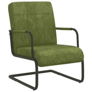VidaXL Fribärande stol ljusgrön sammet