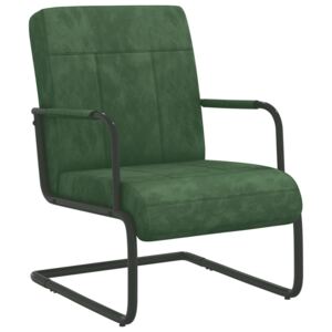 VidaXL Fribärande stol mörkgrön sammet