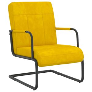 VidaXL Fribärande stol senapsgul sammet