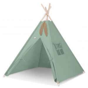 Tipi tält Grön - lekmatta och kuddar som tillval