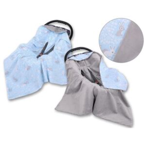Babywrap - filt till babyskydd, Blå kanin