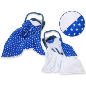Babywrap - filt till babyskydd, navy blåa stjärnor