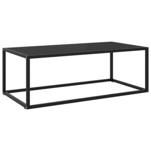 VidaXL Soffbord med svart glas 100x50x35 cm