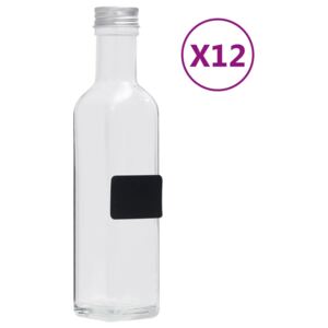 VidaXL Glasflaskor 250 ml med skruvkork fyrkantiga 12 st