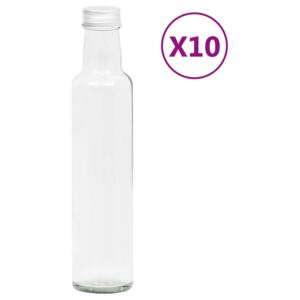 VidaXL Glasflaskor små 260 ml med skruvkork 10 st