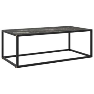 VidaXL Soffbord med svart marmor glas 100x50x35 cm