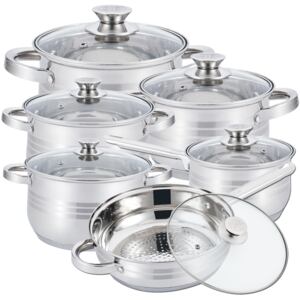 Herzberg HG-1241: 12 Pieces Stainless Steel Cookware Set - qprod.se - alltid fri frakt vid order över 800:-