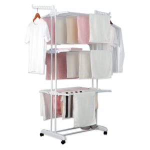 Herzberg HG-8034WHT: Moving Clothes Rack - White - qprod.se - alltid fri frakt vid order över 800:-