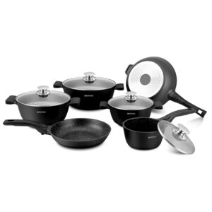 Herzog HR-ST16M: 16 Pieces Die-Casting Cookware Set Black - qprod.se - alltid fri frakt vid order över 800:-