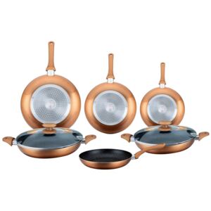Herzberg HG-6010: 8 Pieces Marble Coated Frying Pan Set Copper - qprod.se - alltid fri frakt vid order över 800:-