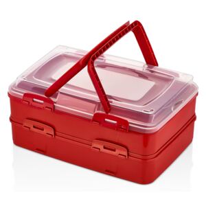 Herzberg HG-L718: Duplex Takeaway Pastry Carrying Box Red - qprod.se - alltid fri frakt vid order över 800:-