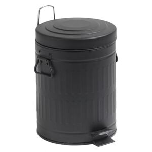 Trash can, black, round, 5L