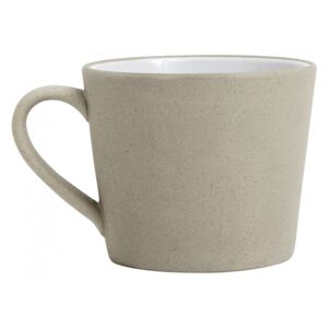 Stoneware mug w. handle, beige/white