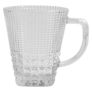 Glass mug w. handle, clear
