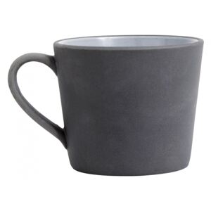 Stoneware mug w. handle, black/white