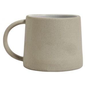Stoneware mug, beige/white