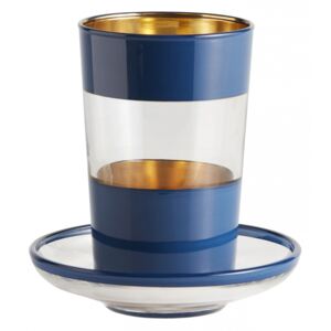 Tea glass w/saucer, dark blue