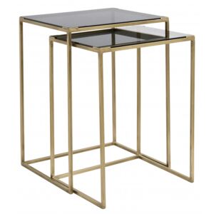 CONCEPT side tables, 2 in1, brass, black