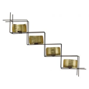 Wall t-light holder, golden/dark copper