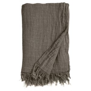 ALULA bed cover w/ fringes, grey-brown
