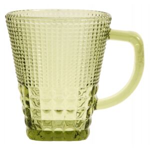 Glass mug w. handle, light green