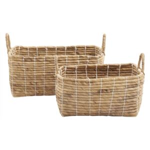 Basket s/2, square, water hyacinth