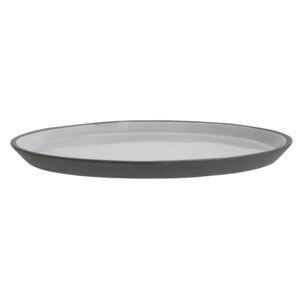 Stoneware dinner plate, black/white