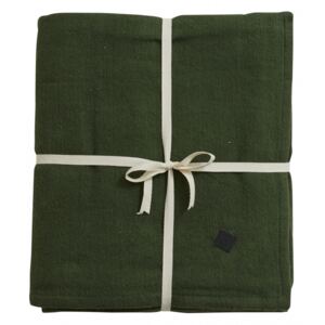 YOGA cotton blanket, dark green