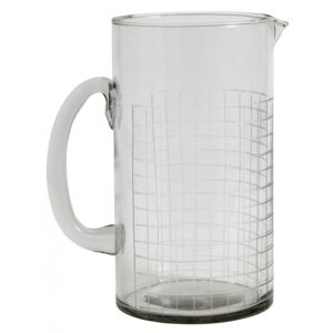 Glass jug, square cut, clear