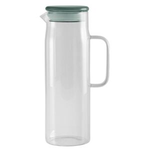GLASS jug w. sea green lid, M