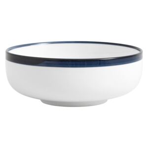 BLUE RIM, salad bowl, white