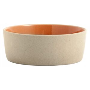 Stoneware bowl, beige/dark peach, S