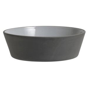 Stoneware bowl, black/white, L