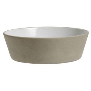 Stoneware bowl, beige/white, L