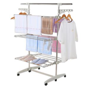 Herzberg HG-5015; Moving Clothes Rack White