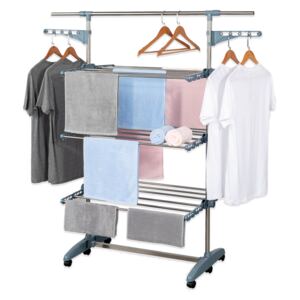 Herzberg HG-5015; Moving Clothes Rack Gray