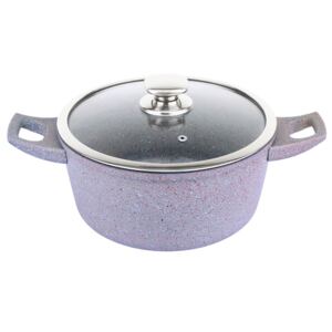 Royalty Line RL-FC24CM: Forged Aluminum Nonstick Marble Cooking Pot-24cm Gray