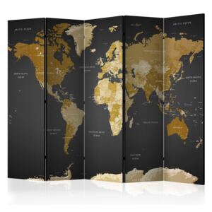 Rumsavdelare - Room divider - World map on dark background - 225x172