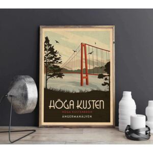 Höga kusten - Art deco poster - A4
