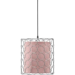 Ring Taklampa med lampskärm 30 cm - Krom / Klar Rosa