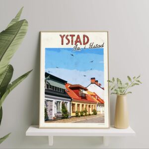 Ystad Poster - Vintage Travel Collection - A4