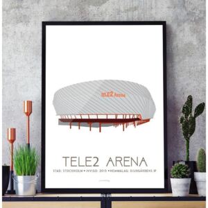 Tele2 Arena - Djurgårdens IF - Art deco poster - 40x50
