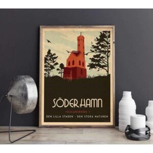 Söderhamn - Art deco poster - A4