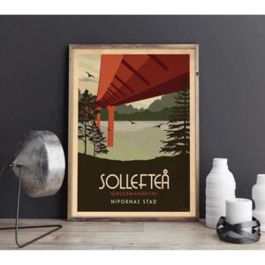 Sollefteå - Art deco poster - A4