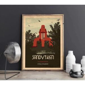 Sandviken - Art deco poster - 40x50