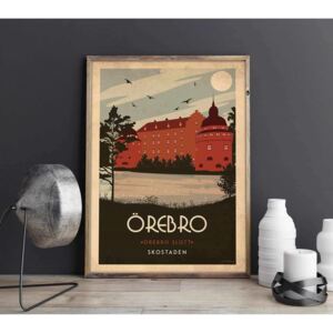 Örebro - Slottet - Art deco poster - A4