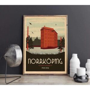 Norrköping - Art deco poster - A4