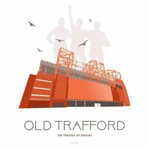 Old Trafford - Manchester - Art deco poster - A4