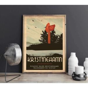 Kristinehamn - Art deco poster - A4