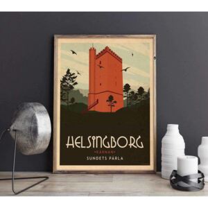 Helsingborg - Art deco poster - A4